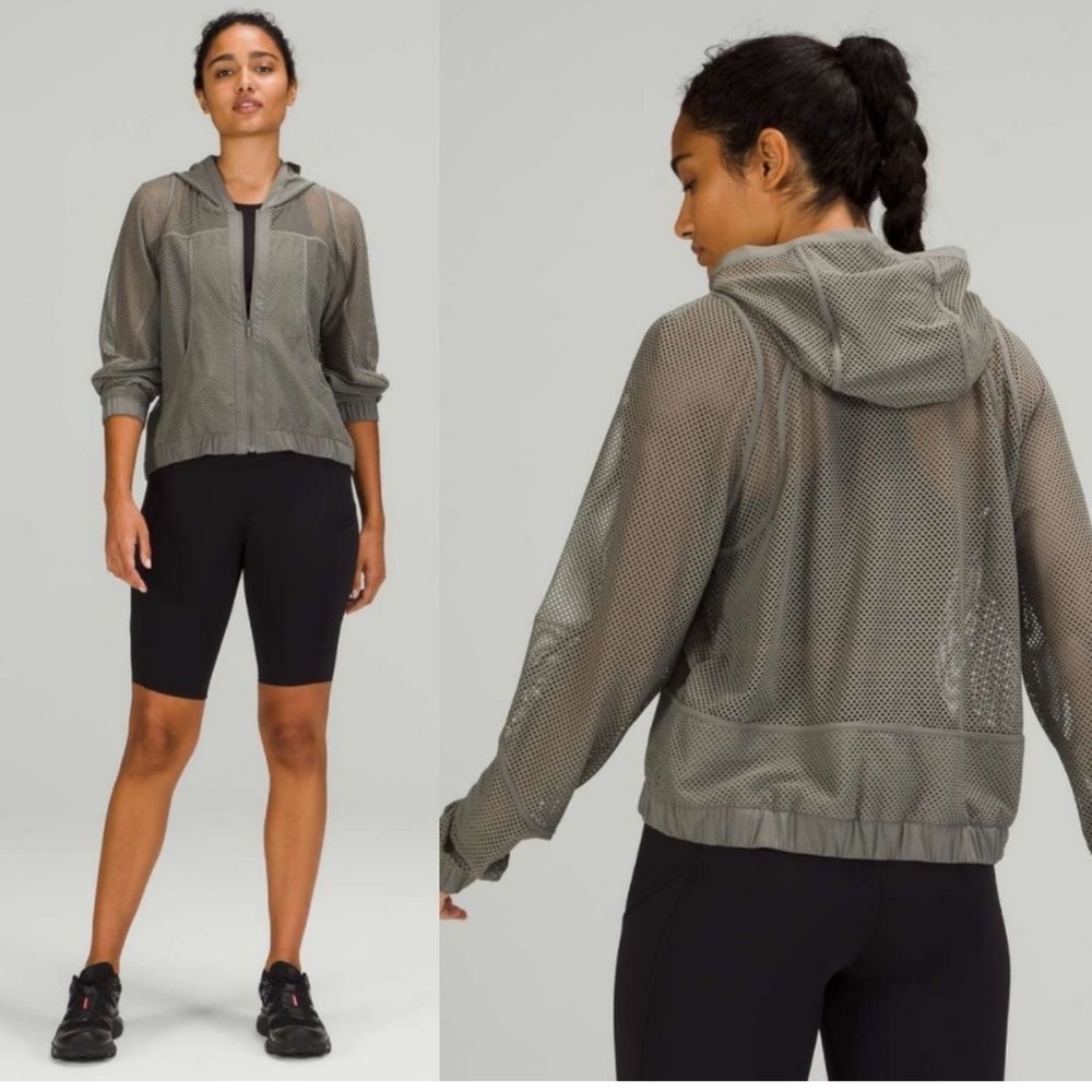 13. Lululemon Relaxed Fit Mesh Jacket-Grey Sage